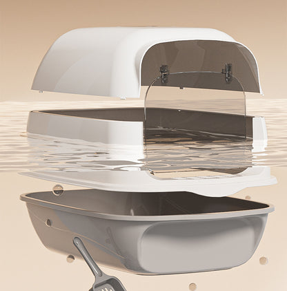 Oversized Fully Enclosed Litter Box Splash Deodorant Pet Toilet