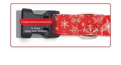 Christmas Small and Medium Dog Collar Leash Digital Print Pet Chain