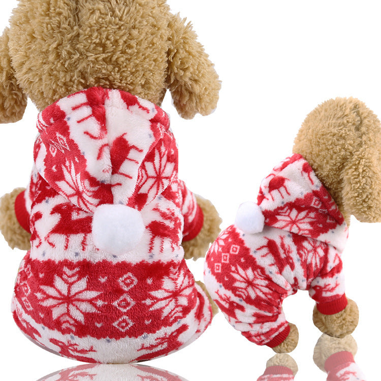 Clearance Four-Legged Clothes Fleece Flannel Christmas Pet Clothes