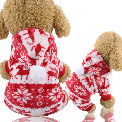 Clearance Four-Legged Clothes Fleece Flannel Christmas Pet Clothes