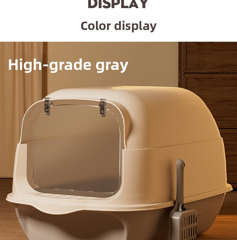 Oversized Fully Enclosed Litter Box Splash Deodorant Pet Toilet
