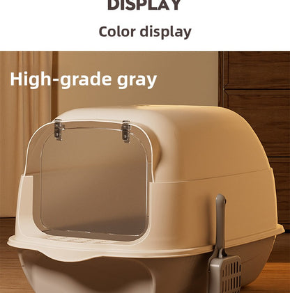 Oversized Fully Enclosed Litter Box Splash Deodorant Pet Toilet