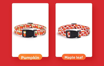 Christmas Small and Medium Dog Collar Leash Digital Print Pet Chain