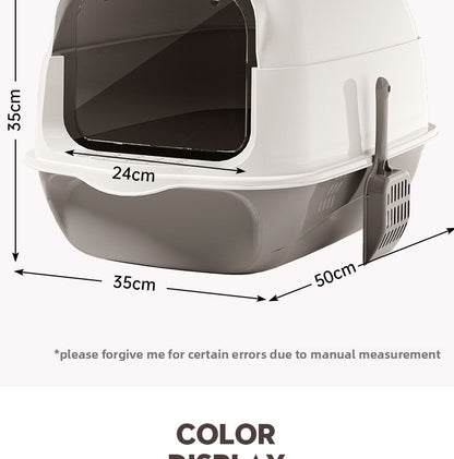 Oversized Fully Enclosed Litter Box Splash Deodorant Pet Toilet