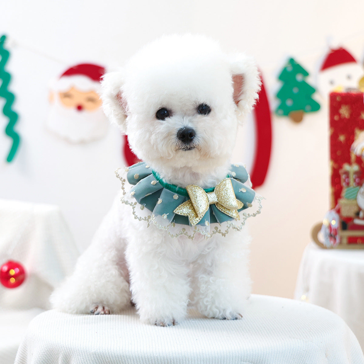 Pet Accessories Christmas Exclusive Tulle Bow Scarf Dog Cat Bib
