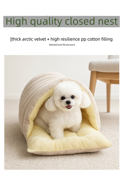 New Winter Cat Nest Enclosed Removable and Washable Pet Bed