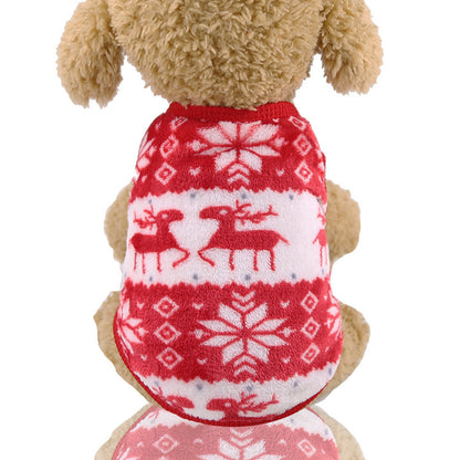 Clearance Four-Legged Clothes Fleece Flannel Christmas Pet Clothes