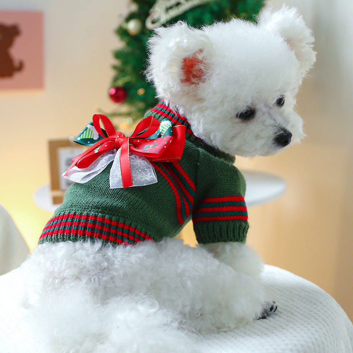 PETCIRCLE Pet Autumn Winter Christmas Knitted Dress Dog Cat Sweater