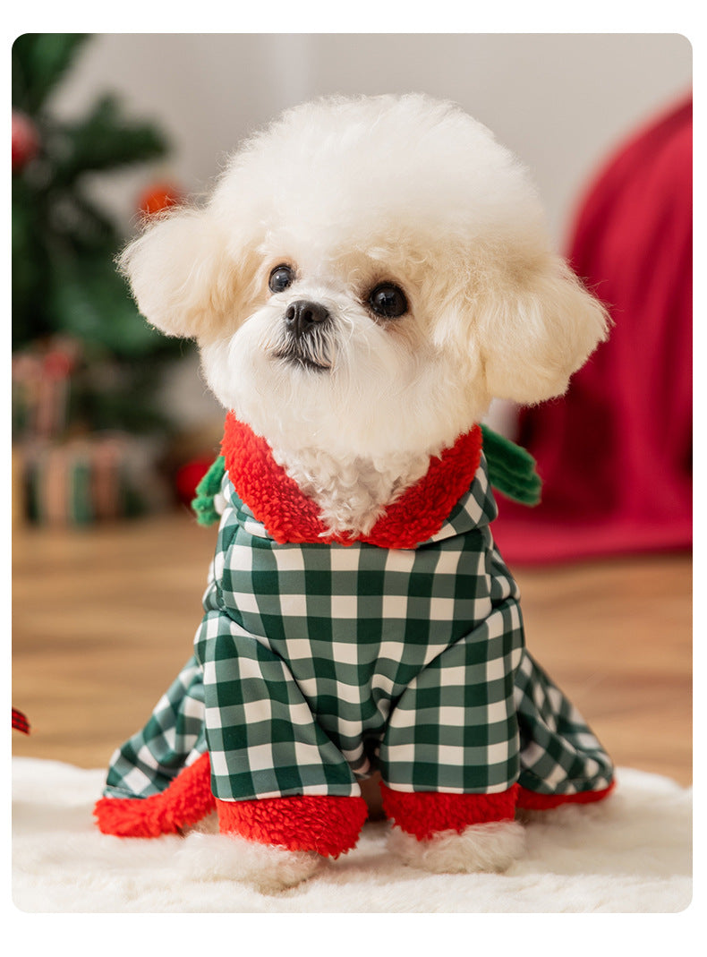 Hooded Christmas Costume Autumn Winter Cute Cotton Coat Pet Clothes