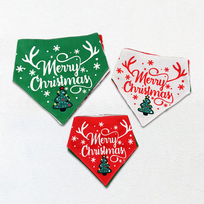 Christmas Pet Bibs Cat Christmas Hat Dog Accessories Pet Photo Costume