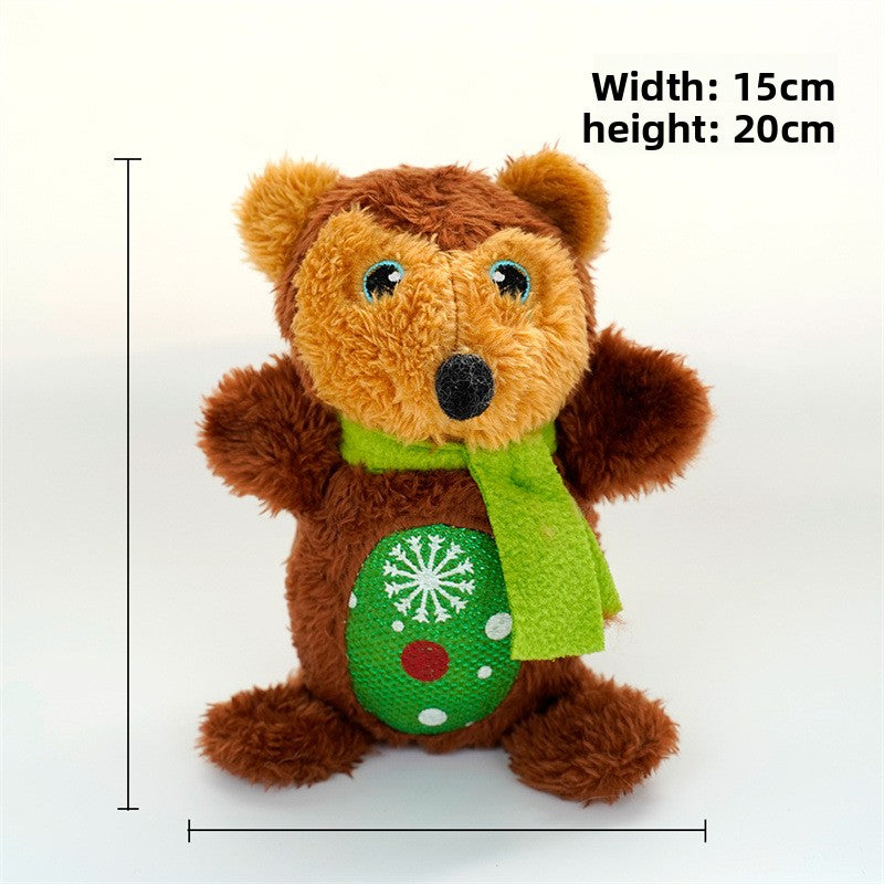Pet Christmas Plush Sound-Resistant Chew-Proof Teething Boredom-Relief