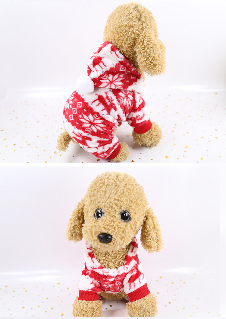 Clearance Four-Legged Clothes Fleece Flannel Christmas Pet Clothes
