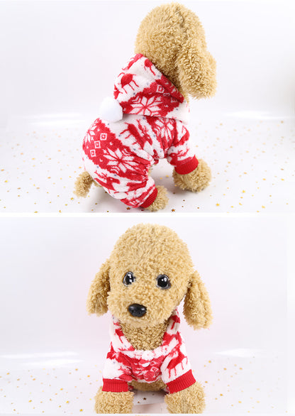 Clearance Four-Legged Clothes Fleece Flannel Christmas Pet Clothes