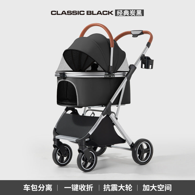 Pet stroller lightweight foldable for outdoor use
