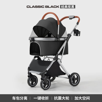 Pet stroller lightweight foldable for outdoor use