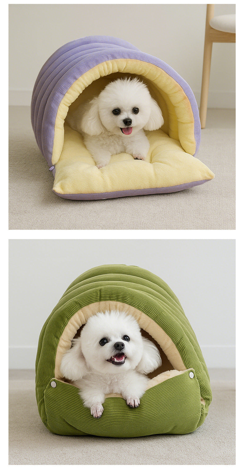 New Winter Cat Nest Enclosed Removable and Washable Pet Bed