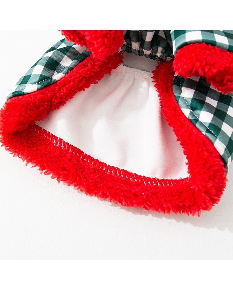 Hooded Christmas Costume Autumn Winter Cute Cotton Coat Pet Clothes