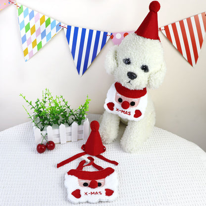 Pet Bib Scarf Christmas Edition Santa Claus Cat Dog Small Dog Bib